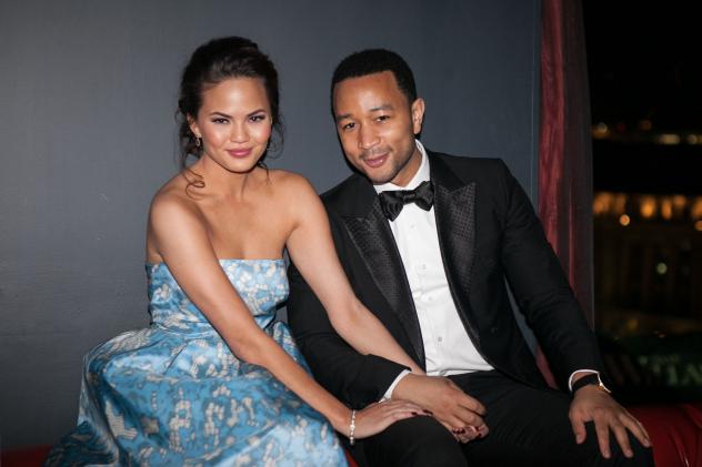 Singer John Legend and his supermodel fiancee Chrissy Teigen were but two of the celebrities who partied with a purpose at Electronic Arts' exclusive after hours Inauguration Day bash (Photo: Douglas Sonders).